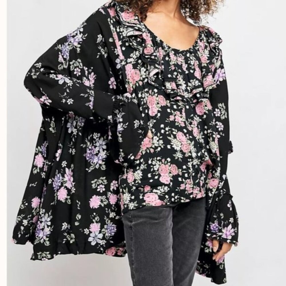 Free People Loretta Floral Printed Tunic  Size S